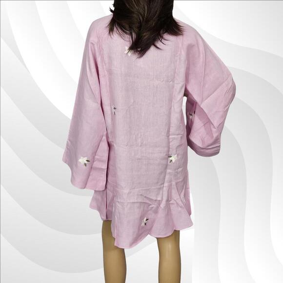 2/$50 Fanm Mon x Andie The Serik Mini Dress Linen Aster Size L - Picture 3 of 7